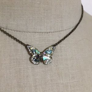 Fossil butterfly necklace